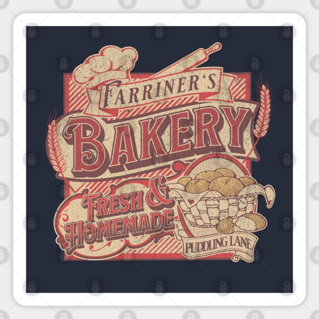 Farriner’s Bakery Vintage Pudding Lane Retro London Art Magnet by Yesteeyear
